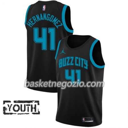Canotte Bambino Charlotte Hornets Willy Hernangomez 41 2018-19 Jordan Brand City Edition Nero Swingman